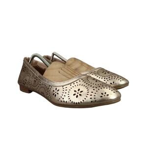 Avon Shoes Womens 11 Ballet Flats Fashion Metallic Cushion Walk Slip On Cut Out
